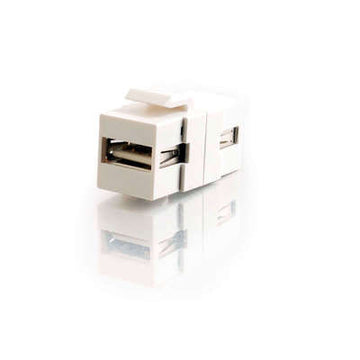 CABLES TO GO 28748 Snap-In USB A/A Female Keystone Insert Module - White