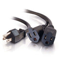 CABLES TO GO 29802 14in 16 AWG 1-to-2 Power Cord Splitter (1 NEMA 5-15P to 2 NEMA 5-15R)