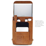 MAC-CASE L13FJ-VN-BP Premium Leather 13" MacBook Flight Jacket w/Backpack Straps (Vintage)