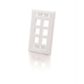 CABLES TO GO 03414 6-Port Single Gang Multimedia Keystone Wall Plate - White