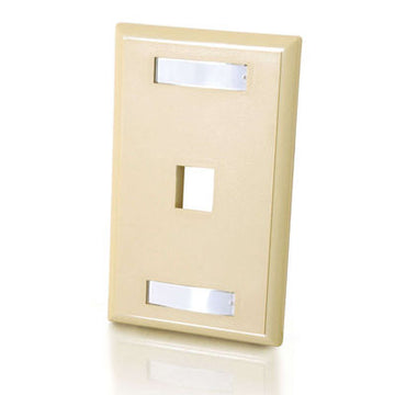 CABLES TO GO 03710 1-Port Single Gang Multimedia Keystone Wall Plate - Ivory