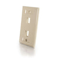 CABLES TO GO 03711 2-Port Single Gang Multimedia Keystone Wall Plate - Ivory