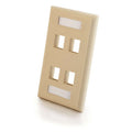 CABLES TO GO 03713 4-Port Single Gang Multimedia Keystone Wall Plate - Ivory