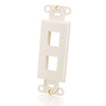 CABLES TO GO 03721 Decorative 2-Port Multimedia Keystone Insert - White