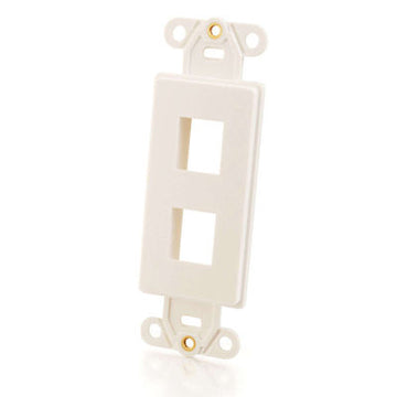 CABLES TO GO 03721 Decorative 2-Port Multimedia Keystone Insert - White