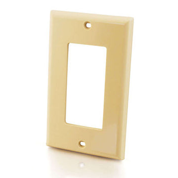 CABLES TO GO 03724 Decorative Single Gang Wall Plate - Ivory
