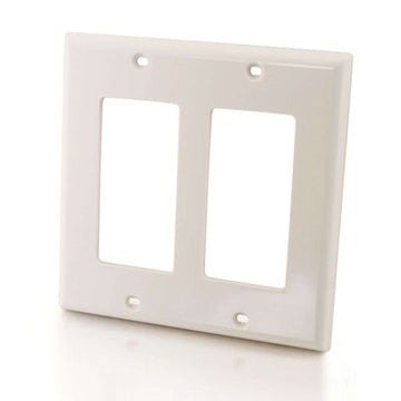 CABLES TO GO 03728 Decorative Double Gang Wall Plate - White