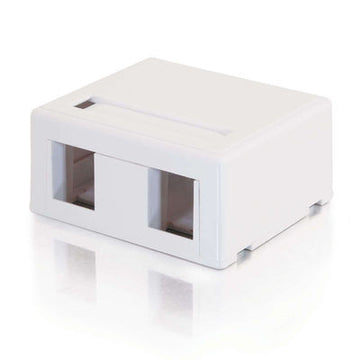 CABLES TO GO 03833 2-Port Keystone Jack Surface Mount Box - White