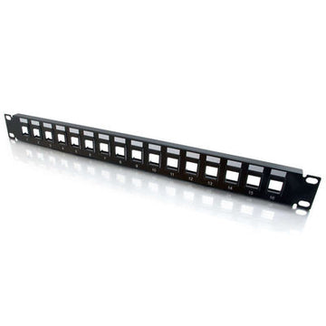 CABLES TO GO 03858 16-Port Blank Keystone/Multimedia Patch Panel