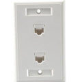 CABLES TO GO 27416 Dual Cat5E RJ45 Configured Wall Plate - White