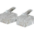 CABLES TO GO 27561 RJ11 6x4 Modular Plug for Round Solid Cable - 25pk