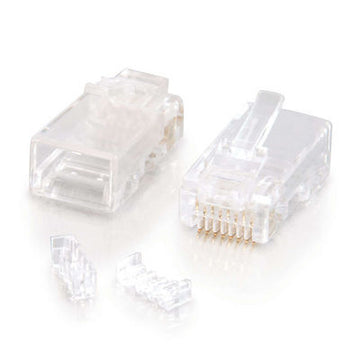 CABLES TO GO 27572 RJ45 Cat5E Modular Plug (with Load Bar) for Round Solid/Stranded Cable - 10pk