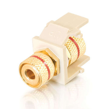 CABLES TO GO 28740 Snap-In Red Banana Jack F/F Keystone Insert Module - Ivory