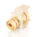 CABLES TO GO 28741 Snap-In Red Banana Jack F/F Keystone Insert Module - White