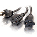 CABLES TO GO 29805 3ft 16 AWG 1-to-2 Power Cord Splitter (1 NEMA 5-15P to 2 NEMA 5-15R)