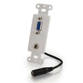 CABLES TO GO 37091 Decorative HD15 VGA + 3.5mm Wall Plate Insert - White