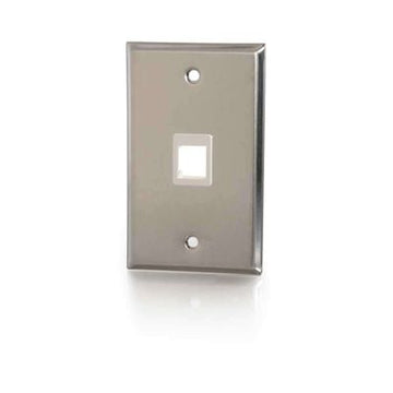 CABLES TO GO 37093 1-Port Single Gang Multimedia Keystone Wall Plate - Stainless Steel