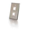 CABLES TO GO 37094 2-Port Single Gang Multimedia Keystone Wall Plate - Stainless Steel