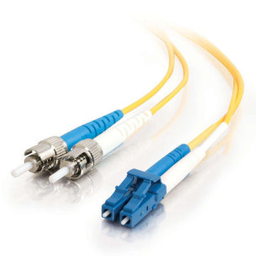 CABLES TO GO 37908 5m LC/ST Plenum-Rated Duplex 9/125 Single Mode Fiber Patch Cable - Yellow