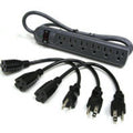 CABLES TO GO 39995 2706x 6-Outlet Surge Suppressor with (3) 1ft Outlet Saver Power Extension Cords