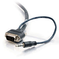 CABLES TO GO 40178 50ft Plenum-Rated HD15 SXGA + 3.5mm M/M Monitor Cable with Rounded Low Profile Co