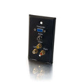 CABLES TO GO 40483 Single Gang HD15 VGA + 3.5mm + Composite Video + Stereo Audio Wall Plate - Black