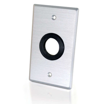 CABLES TO GO 40488 Single Gang 1in Grommet Wall Plate - Brushed Aluminum