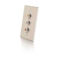 CABLES TO GO 41013 Single Gang Composite Video + Stereo Audio Wall Plate - Brushed Aluminum