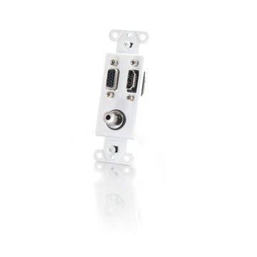 CABLES TO GO 41031 HDMI, VGA and 3.5mm Audio Pass Through Wall Plate - White