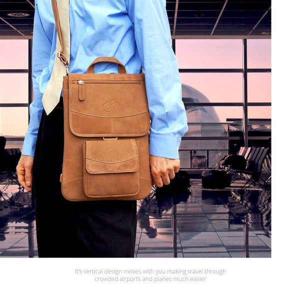 MAC-CASE L15FJ-BK-BP Premium Leather 15" MacBook Pro Flight Jacket w/ Backpack Straps (Black)