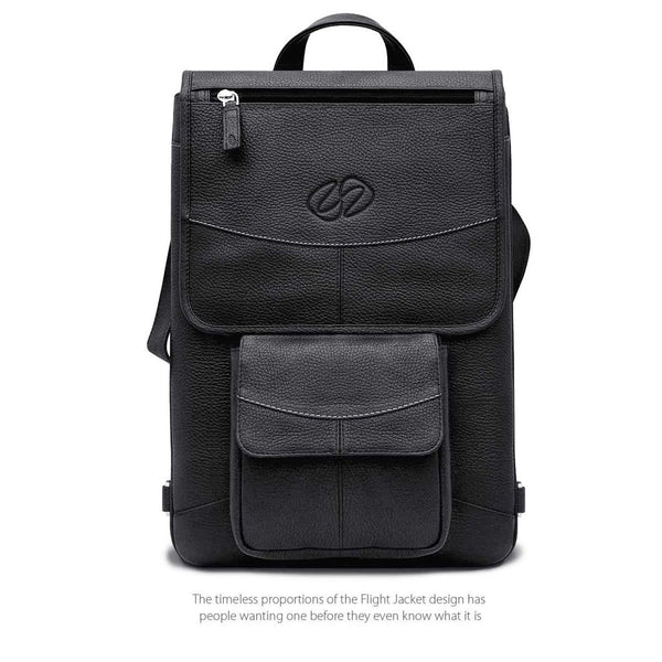MAC-CASE L13FJ-BK-BP Premium Leather 13" MacBook Flight Jacket w/Backpack Straps (Black)