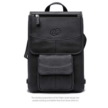 MAC-CASE L16FJ-BK-BP Premium Leather 16" MacBook Pro Flight Jacket w/Backpack Straps (Black)