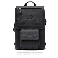 MAC-CASE L15FJ-BK-BP Premium Leather 15" MacBook Pro Flight Jacket w/ Backpack Straps (Black)