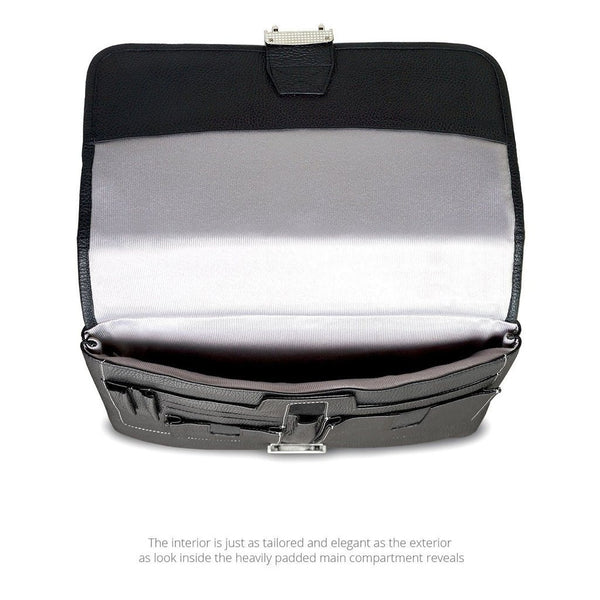 MAC-CASE LPHB-BK Premium Leather iPad Pro Briefcase (Black)