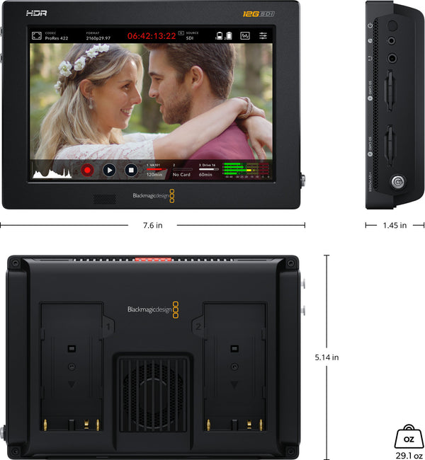 BLACKMAGIC HYPERD-AVIDA12-7HDR Video Assist 7'' 12G HDR