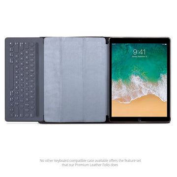 MAC-CASE LK12.9FL-BK Premium Leather iPad Pro 12.9 Keyboard Compatible Folio Case (Black)